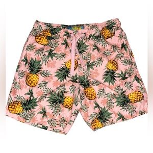 Surf Society Pink Pineapple Print Swim Shorts | medium